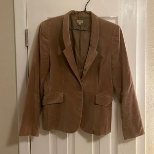 Cremieux velvety blazer - tan/dusty rose with gray details